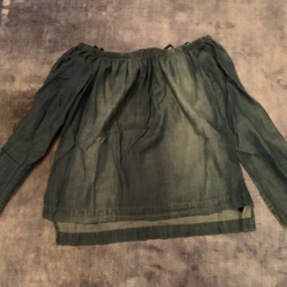 Demin Off Shoulder Blouse